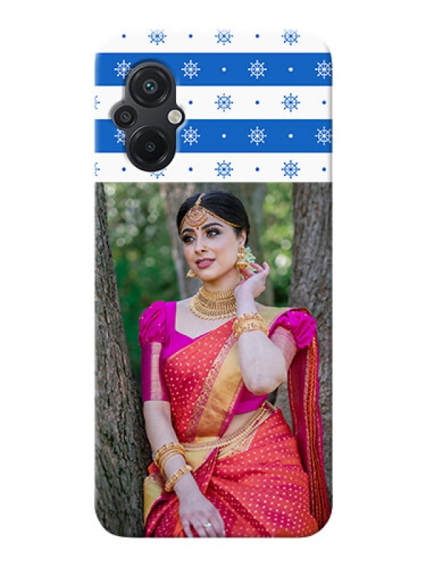 Custom Poco M5 custom mobile covers: Snow Pattern Design