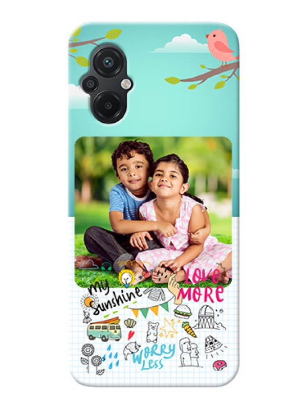 Custom Poco M5 phone cases online: Doodle love Design