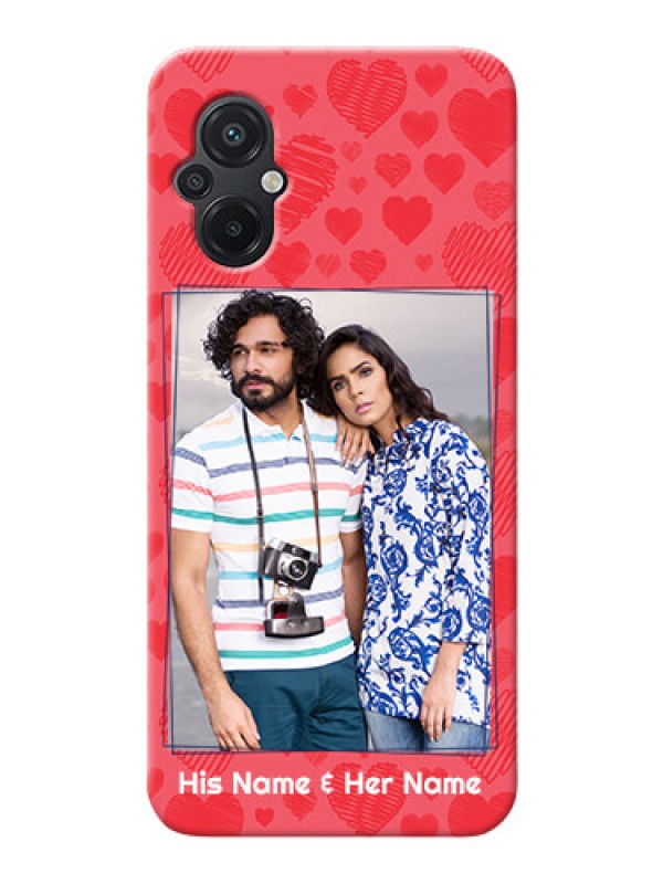 Custom Poco M5 Mobile Back Covers: with Red Heart Symbols Design