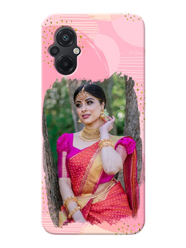 Custom Poco M5 Phone Covers for Girls: Gold Glitter Splash Design