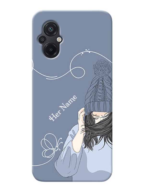 Custom Poco M5 Custom Mobile Case with Girl in winter outfit Design