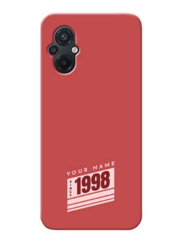 Custom Poco M5 Phone Back Covers: Red custom year of birth Design