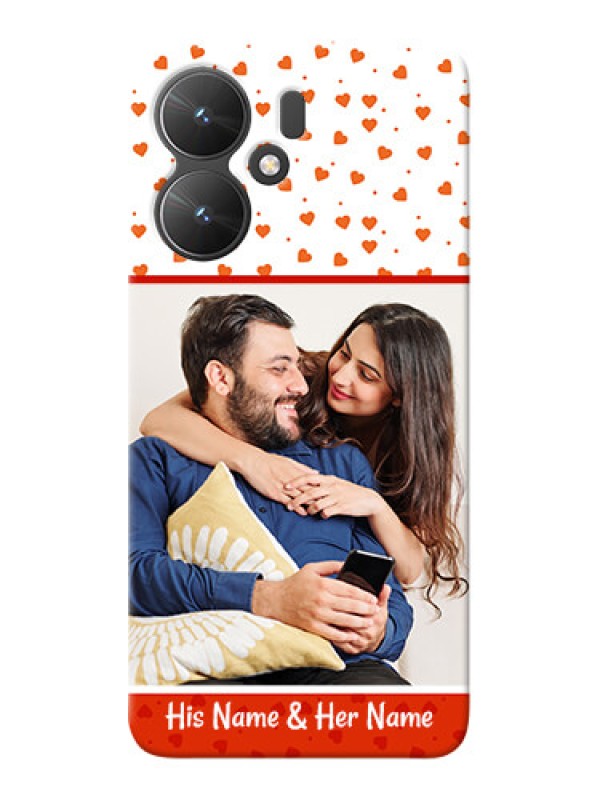 Custom Poco M6 5G Phone Back Covers: Orange Love Symbol Design