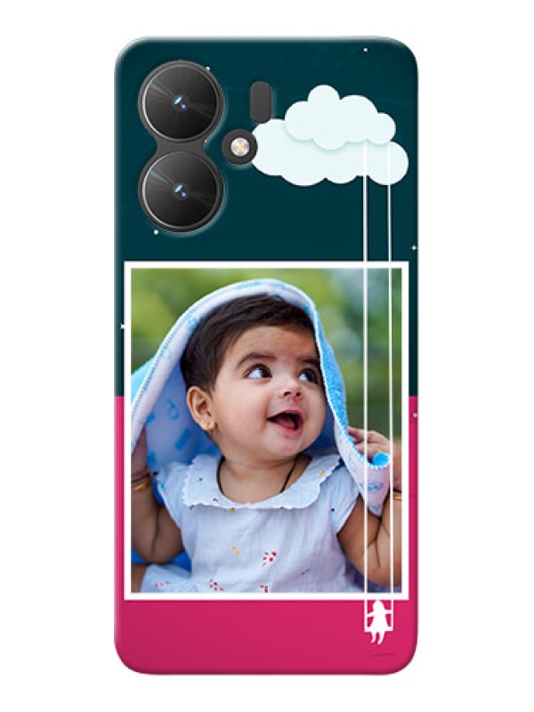 Custom Poco M6 5G custom phone covers: Cute Girl with Cloud Design