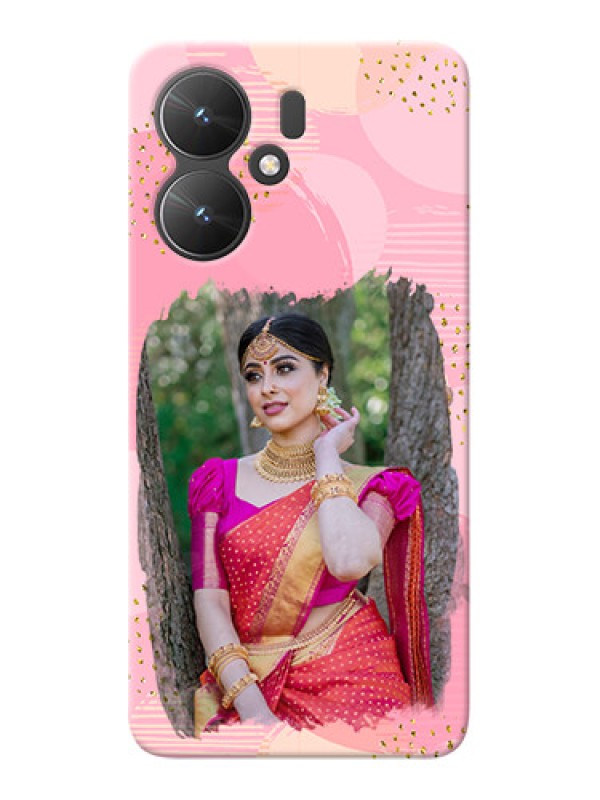 Custom Poco M6 5G Phone Covers for Girls: Gold Glitter Splash Design