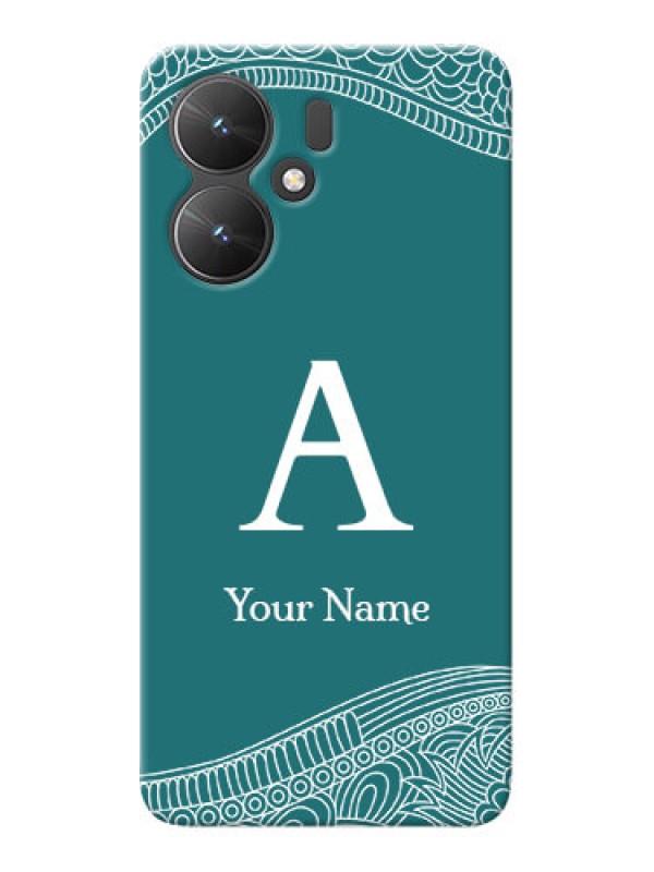 Custom Poco M6 5G Personalized Phone Case with line art pattern with custom name Design