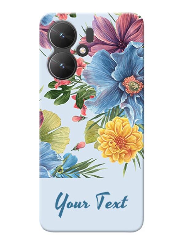 Custom Poco M6 5G Custom Mobile Case with Stunning Watercolored Flowers Painting Design