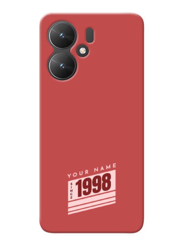 Custom Poco M6 5G Custom Phone Case with Red custom year of birth Design