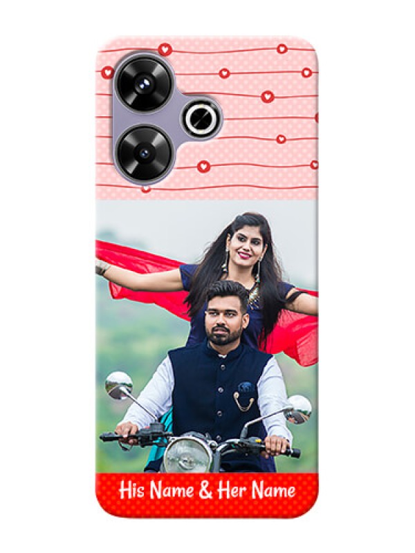 Custom Poco M6 Plus 5G Custom Phone Cases: Red Pattern Case Design