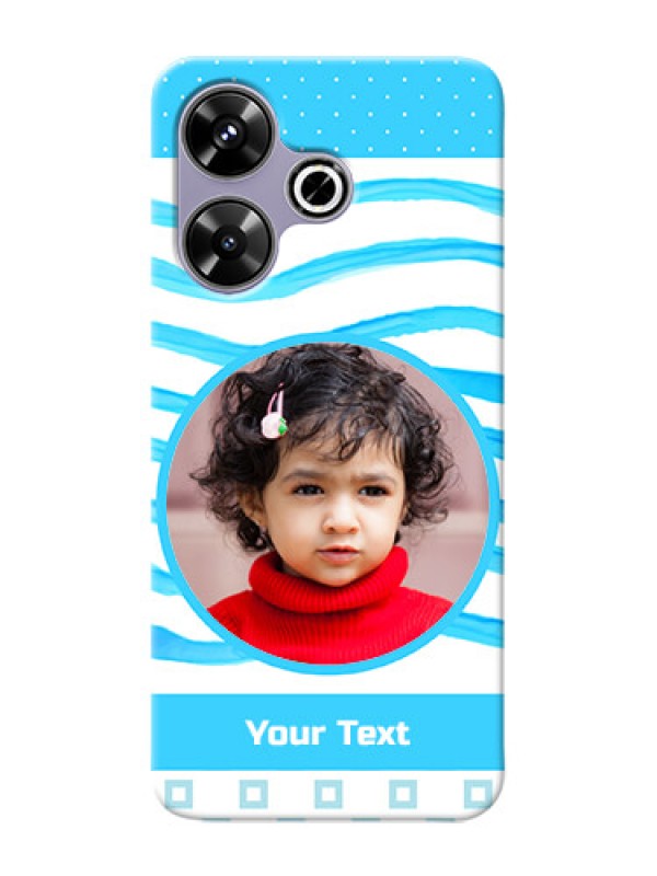 Custom Poco M6 Plus 5G phone back covers: Simple Blue Case Design