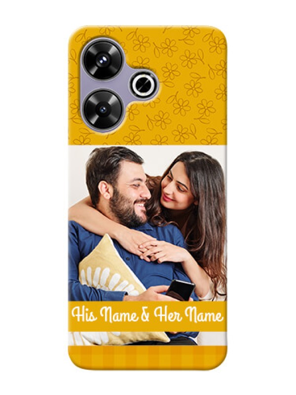 Custom Poco M6 Plus 5G mobile phone covers: Yellow Floral Design