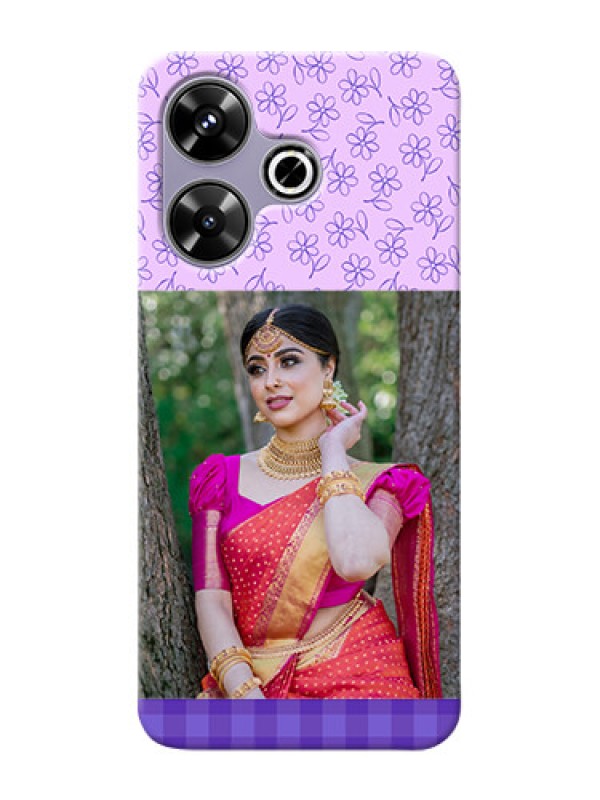 Custom Poco M6 Plus 5G Mobile Cases: Purple Floral Design