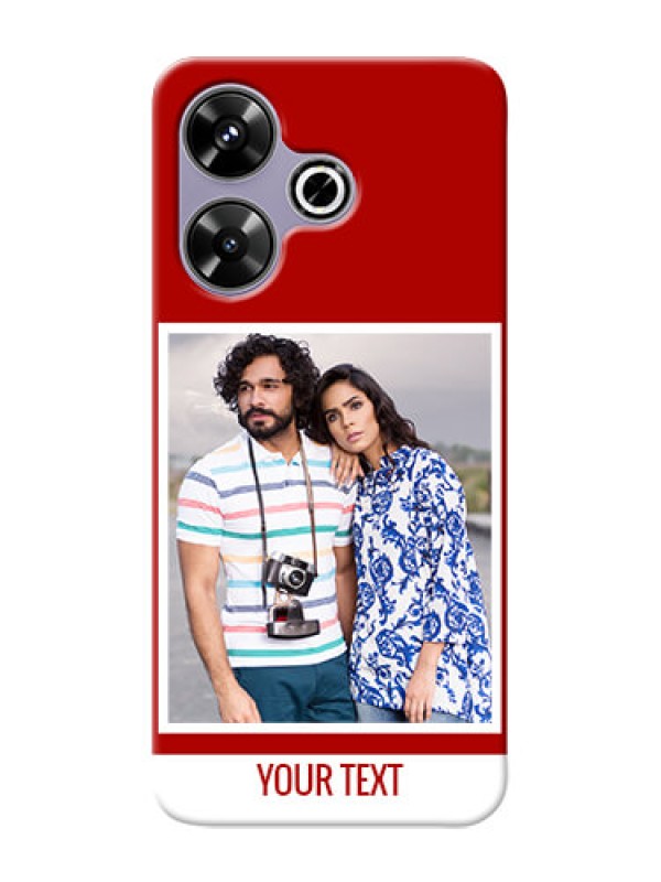 Custom Poco M6 Plus 5G mobile phone covers: Simple Red Color Design