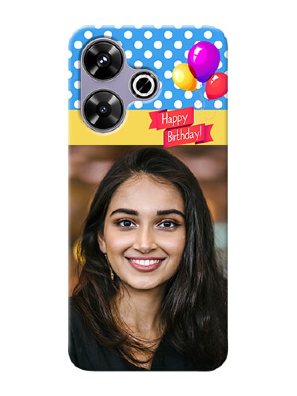 Custom Poco M6 Plus 5G custom mobile back covers: Happy Birthday Design