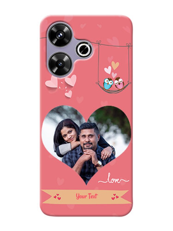 Custom Poco M6 Plus 5G custom phone covers: Peach Color Love Design
