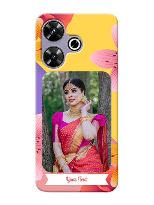 Custom Poco M6 Plus 5G Mobile Covers: 3 Image With Vintage Floral Design