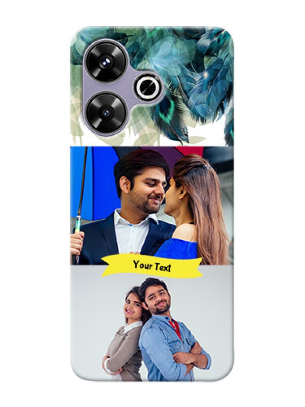 Custom Poco M6 Plus 5G Phone Cases: Image with Boho Peacock Feather Design