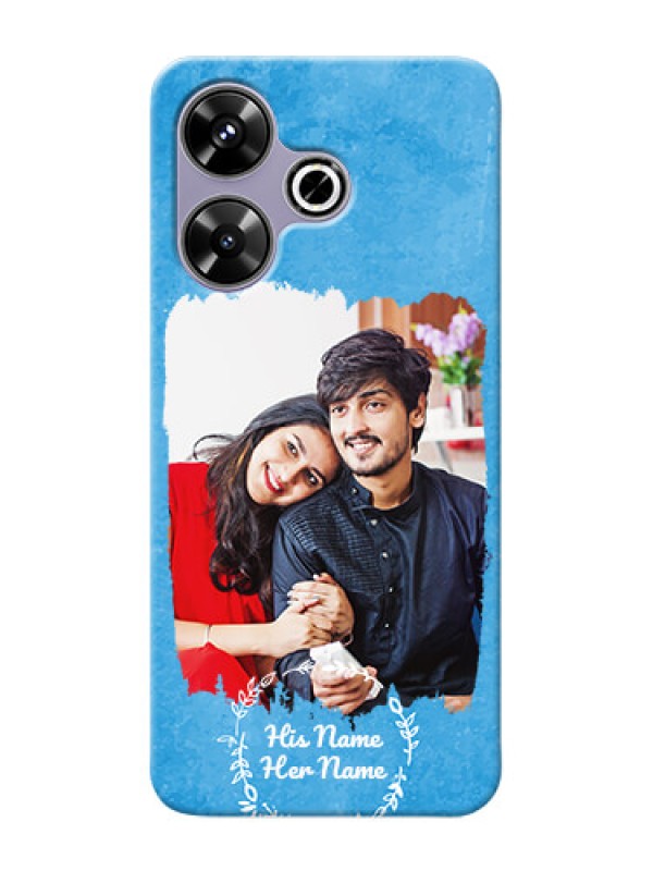 Custom Poco M6 Plus 5G custom mobile cases: Blue Color Vintage Design