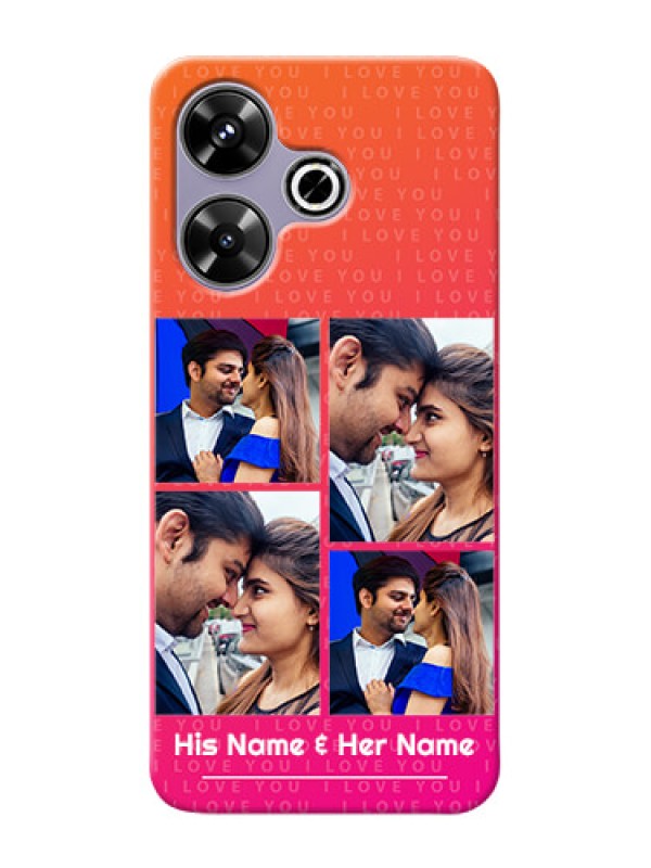 Custom Poco M6 Plus 5G custom back covers: I Love You Pink Design