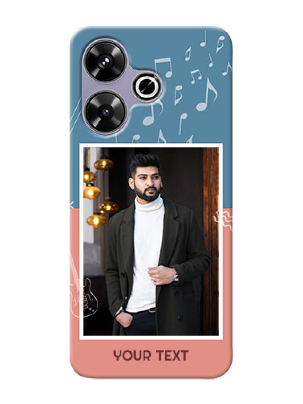 Custom Poco M6 Plus 5G Phone Back Covers with Color Musical Note Design