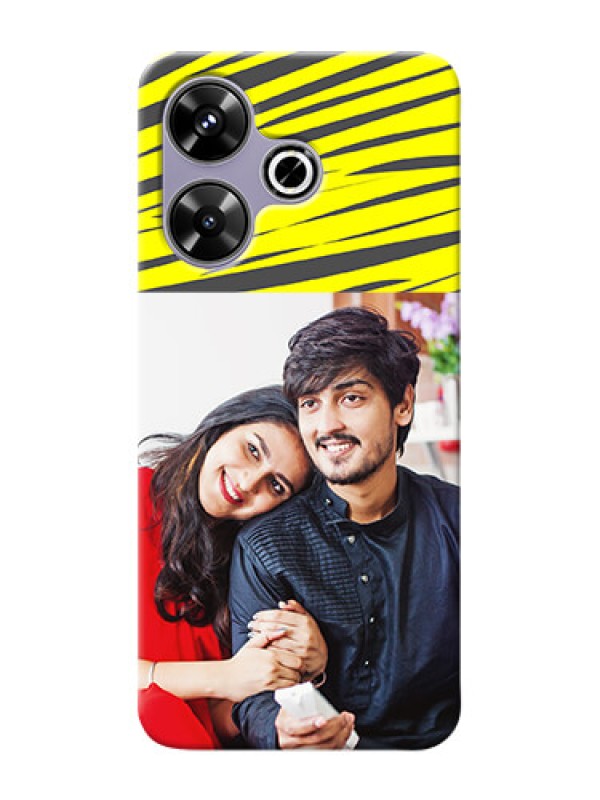 Custom Poco M6 Plus 5G Personalised mobile covers: Yellow Abstract Design