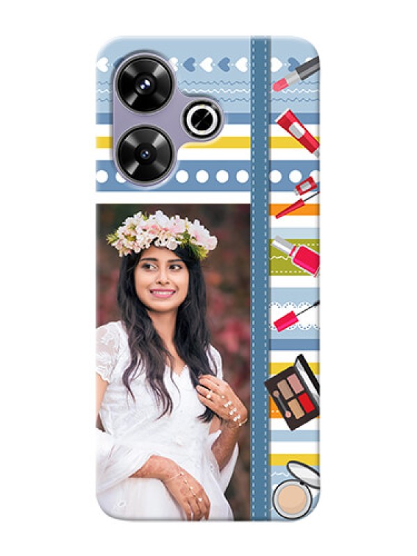Custom Poco M6 Plus 5G Personalized Mobile Cases: Makeup Icons Design