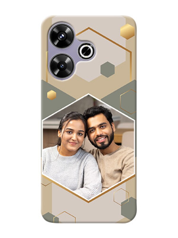 Custom Poco M6 Plus 5G Photo Printing on Case with Stylish Hexagon Pattern Design
