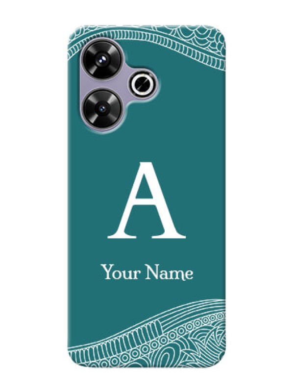 Custom Poco M6 Plus 5G Personalized Phone Case with line art pattern with custom name Design