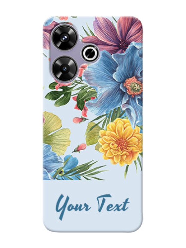 Custom Poco M6 Plus 5G Custom Mobile Case with Stunning Watercolored Flowers Painting Design