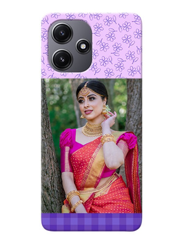 Custom Poco M6 Pro 5G Mobile Cases: Purple Floral Design