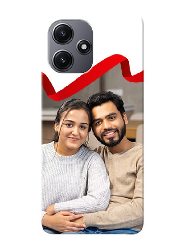 Custom Poco M6 Pro 5G custom phone cases: Red Ribbon Frame Design