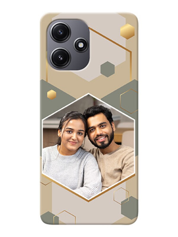 Custom Poco M6 Pro 5G Photo Printing on Case with Stylish Hexagon Pattern Design