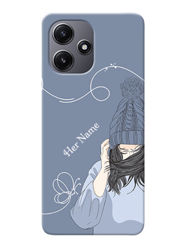 Custom Poco M6 Pro 5G Custom Mobile Case with Girl in winter outfit Design