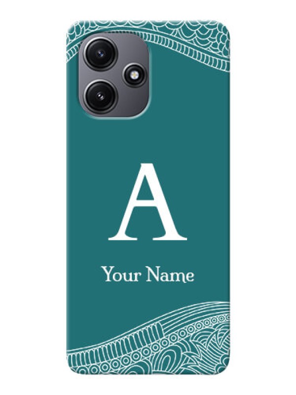 Custom Poco M6 Pro 5G Personalized Phone Case with line art pattern with custom name Design