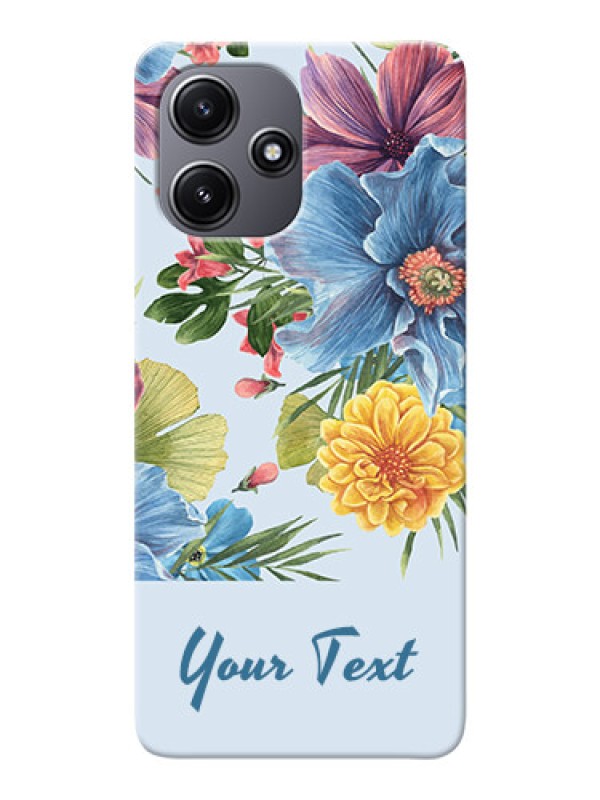 Custom Poco M6 Pro 5G Custom Mobile Case with Stunning Watercolored Flowers Painting Design