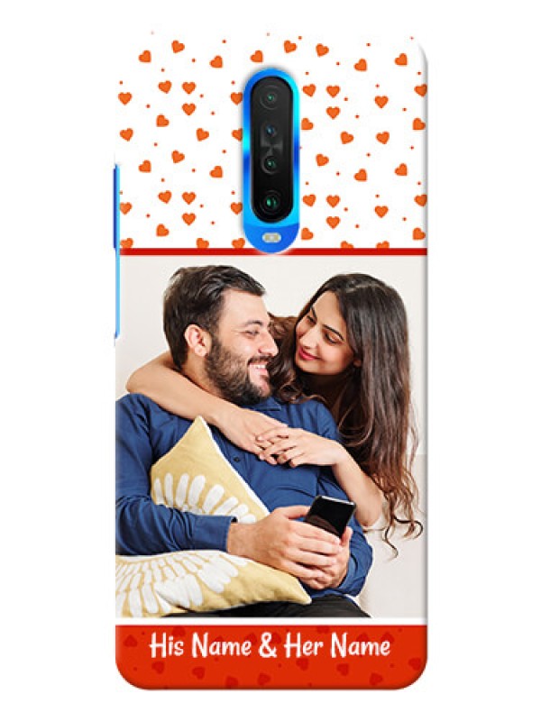 Custom Poco X2 Phone Back Covers: Orange Love Symbol Design