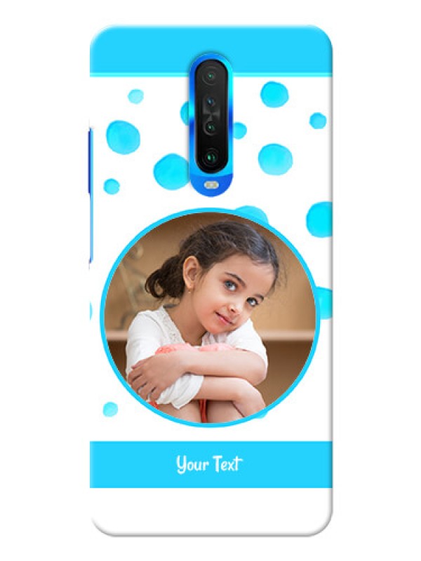 Custom Poco X2 Custom Phone Covers: Blue Bubbles Pattern Design