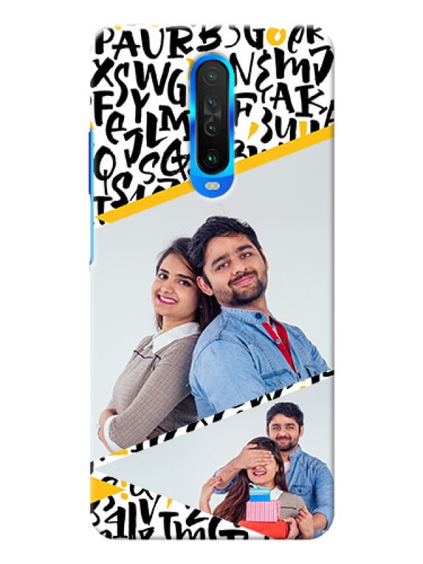 Custom Poco X2 Phone Back Covers: Letters Pattern Design