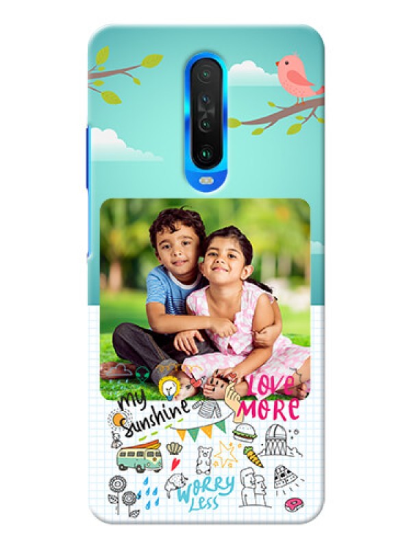Custom Poco X2 phone cases online: Doodle love Design