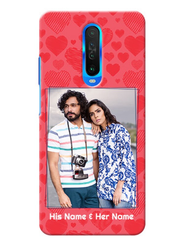 Custom Poco X2 Mobile Back Covers: with Red Heart Symbols Design