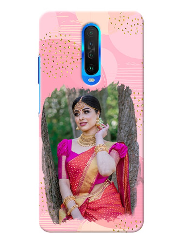 Custom Poco X2 Phone Covers for Girls: Gold Glitter Splash Design