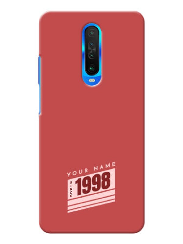 Custom Poco X2 Phone Back Covers: Red custom year of birth Design