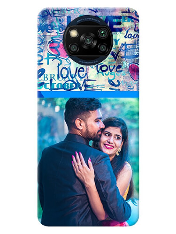 Custom Poco X3 Pro Mobile Covers Online: Colorful Love Design