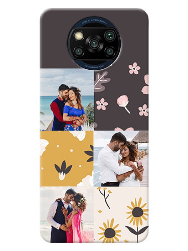 Custom Poco X3 Pro phone cases online: 3 Images with Floral Design