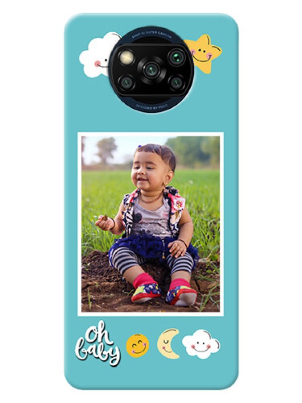 Custom Poco X3 Pro Personalised Phone Cases: Smiley Kids Stars Design