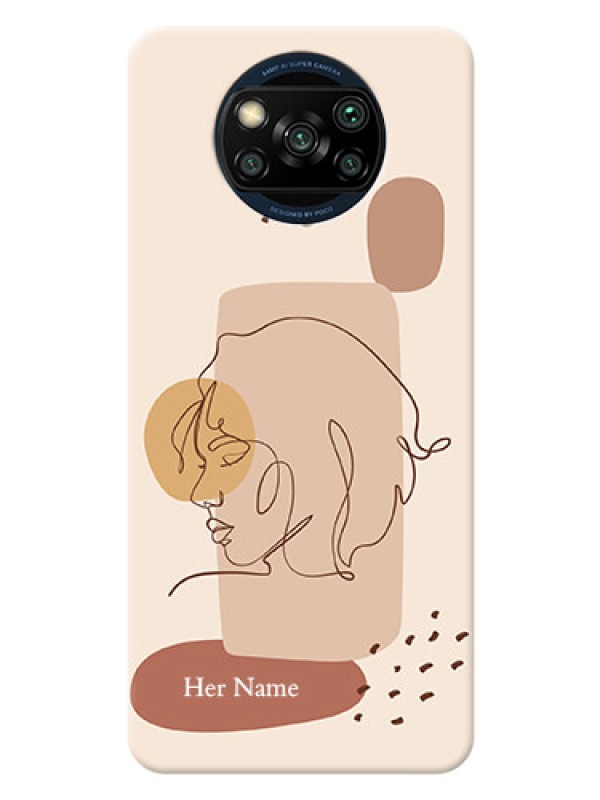 Custom Poco X3 Pro Custom Phone Covers: Calm Woman line art Design