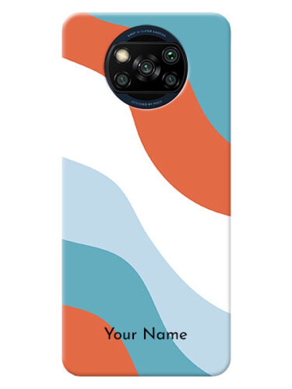 Custom Poco X3 Pro Mobile Back Covers: coloured Waves Design