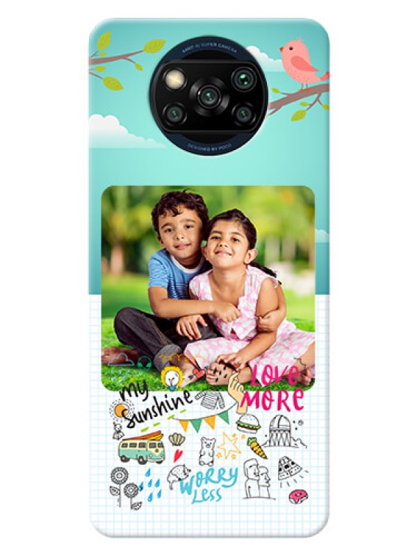 Custom Poco X3 phone cases online: Doodle love Design