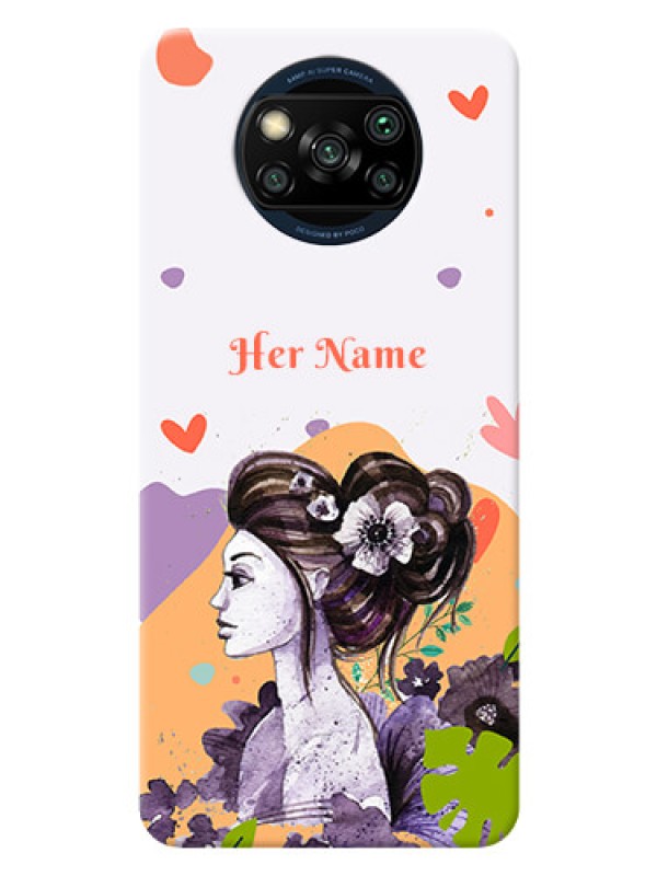 Custom Poco X3 Custom Mobile Case with Woman And Nature Design