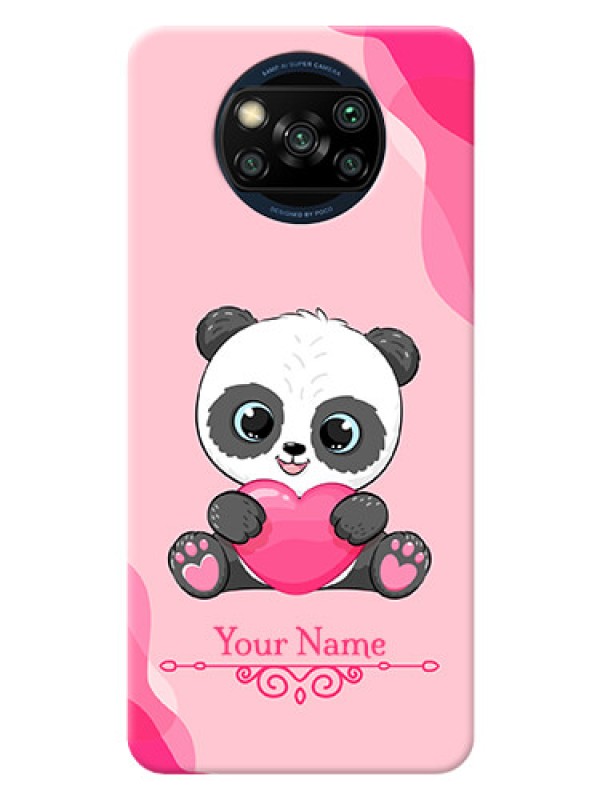 Custom Poco X3 Mobile Back Covers: Cute Panda Design
